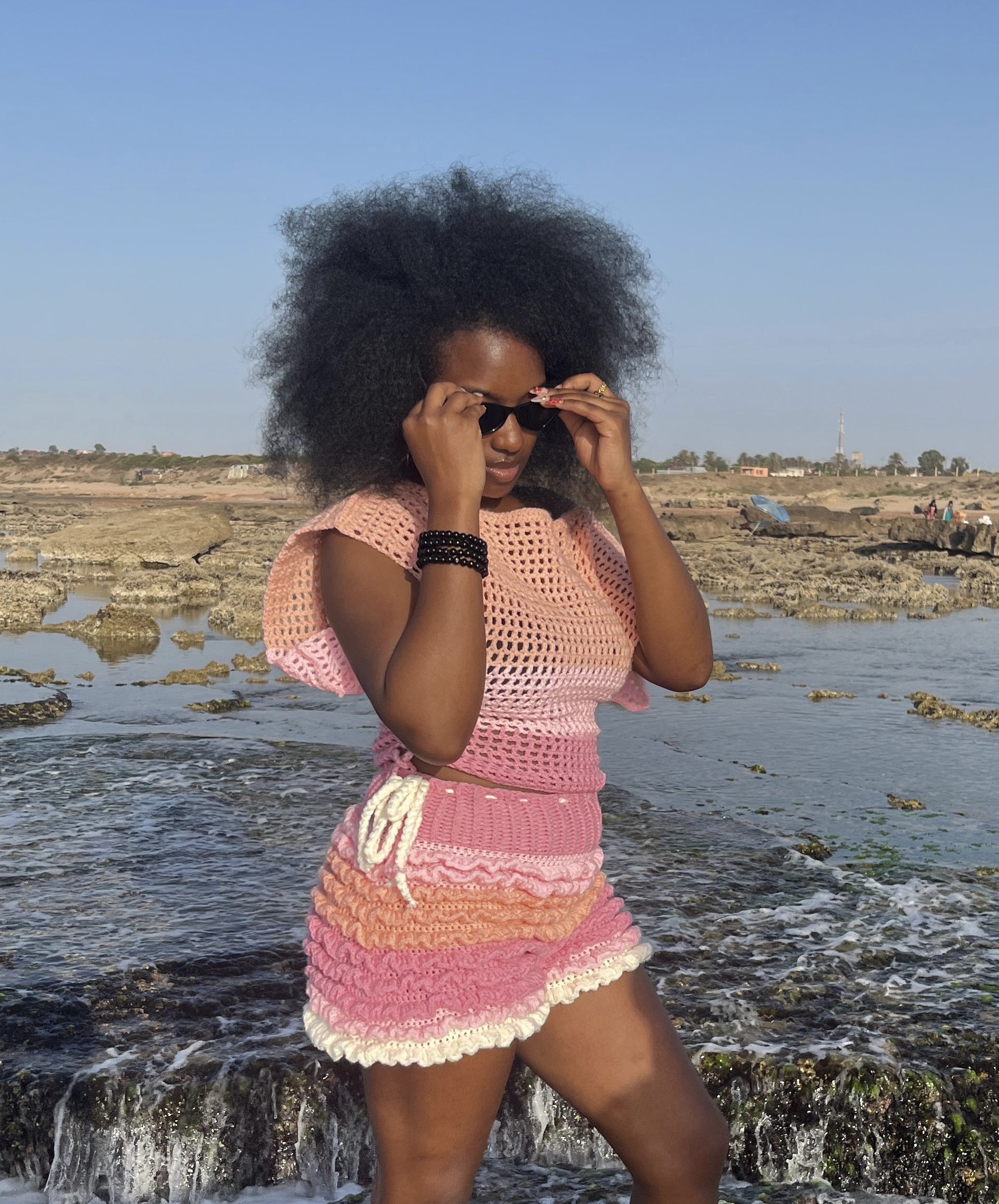Ensemble Crochet Marée Rose