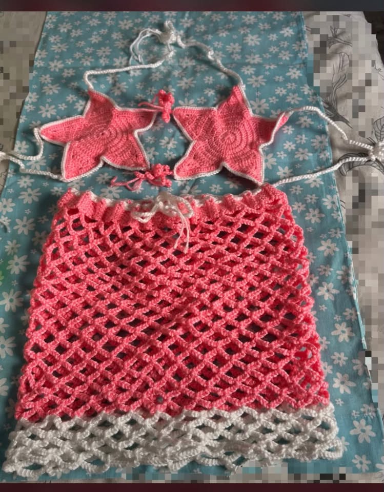 Bikini Étoile de Mer + Jupe Crochet 🌟