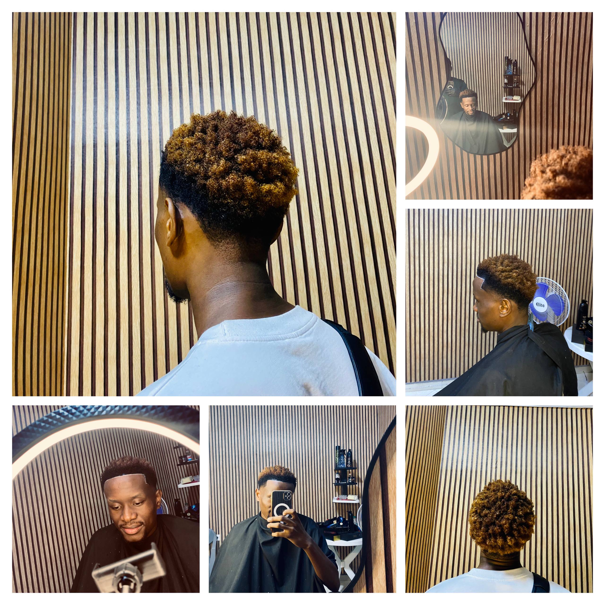 Dégradé afro et boucles blondes - image 1